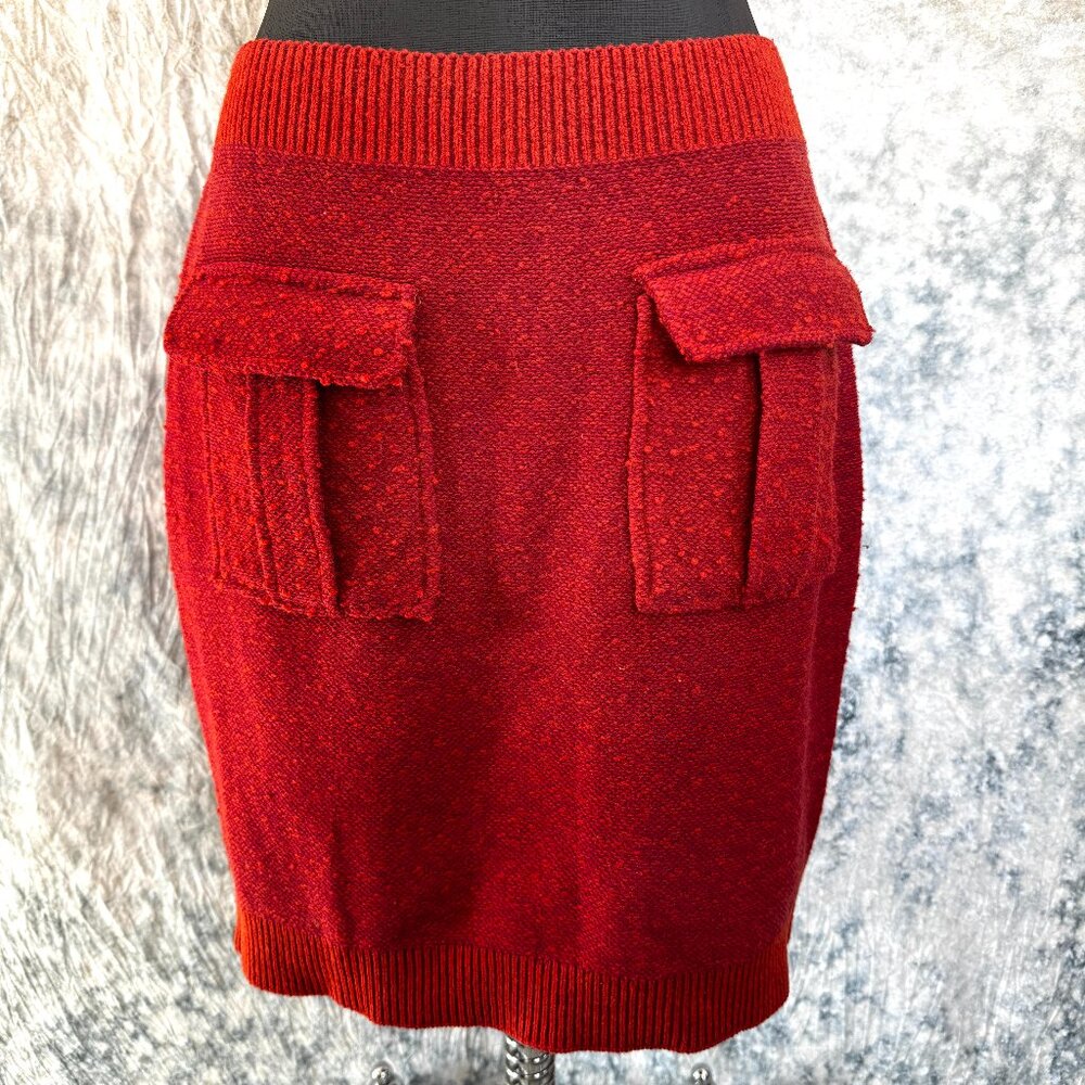 Moth Anthropologie Knit Sweater Skirt Burnt Orange - M